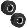 2pcs RC Aluminum Alloy Rear Wheel Hub Rims with Rubber Tires for Tamiya 1 14 Tractor Dump Truck TrailerBlack