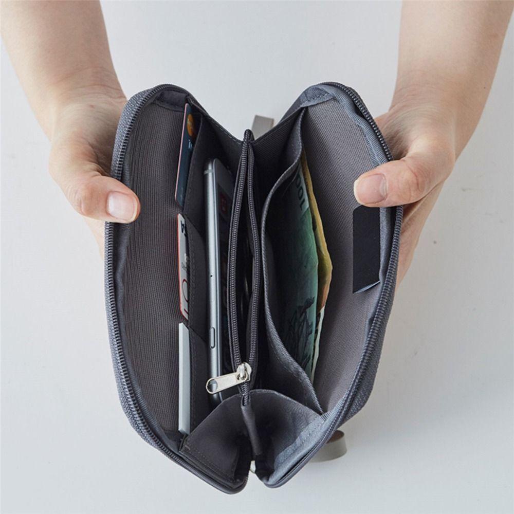 Einfarbiges Reiseportemonnaie Ticketaufbewahrung Koreanisches Nylon Kreditkartenhalter Multifunktion Wasserabweisend Passhülle Reise