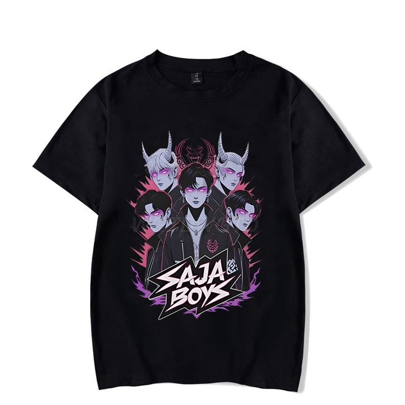 Saja Boys Jinu T-shirt Anime Anime Characters Print T Shirt Men Women Fashion Hip Hop Tees Short Sleeve Rock Roll Tshirts