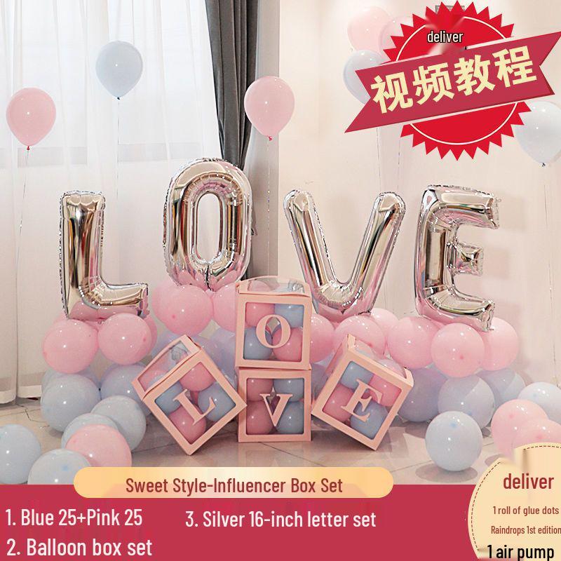 Love Letter Aluminum Foil Balloon Set for Wedding Decorations