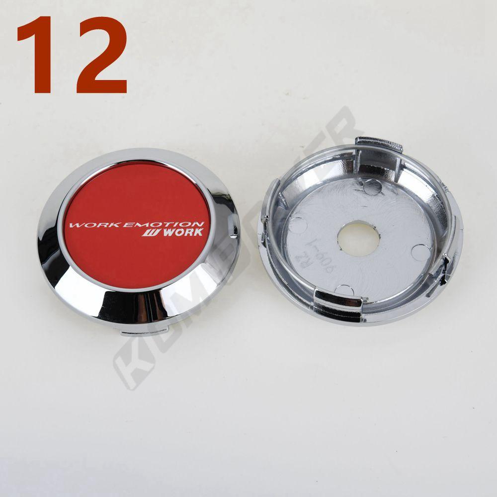 4PCS OD 64MM / ID 60MM Sport Rim Center Wheel Cap WORK EMOTION MEISTER VS Emblem Sticker Wheel Cover Hub Cap Silver & Black