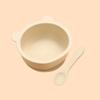 Children's Teddy Bear Silicone Bowl & Spoon Set, Suction Cup Tableware for Learning to Eat, 2-Piece Baby Feeding Set