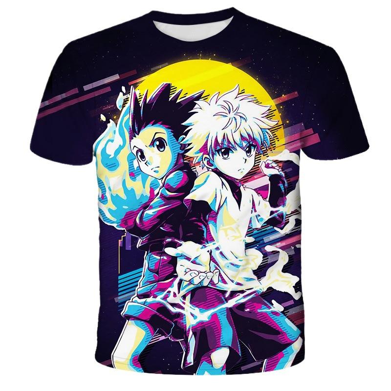 

HUNTERxHUNTER Летняя футболка свободного кроя с креативным графическим принтом, приталенная, повседневная, спортивная, с круглым вырезом и короткими рукавами ZZ160