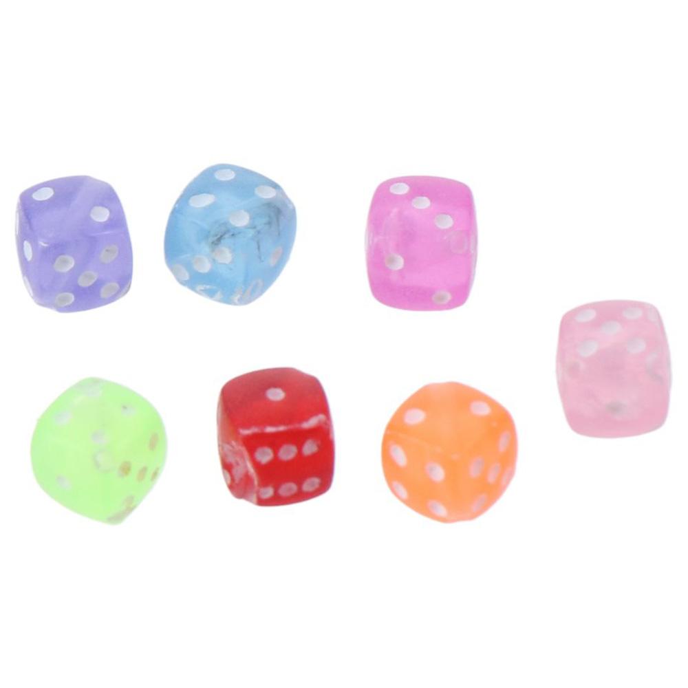 80pcs Mixed Colors 6 Sides Dice Charming Beads Acrylic Clear Dice Beads  for Jewelry Making Supplies
