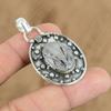 Easter Deal Oval Black Rutile Stone 925 Sterling Silver Engagement Boho Pendant