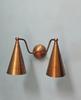 Para mosiężnych kinkietów ściennych: Lampy stożkowe wtykowe w stylu mid-century modern