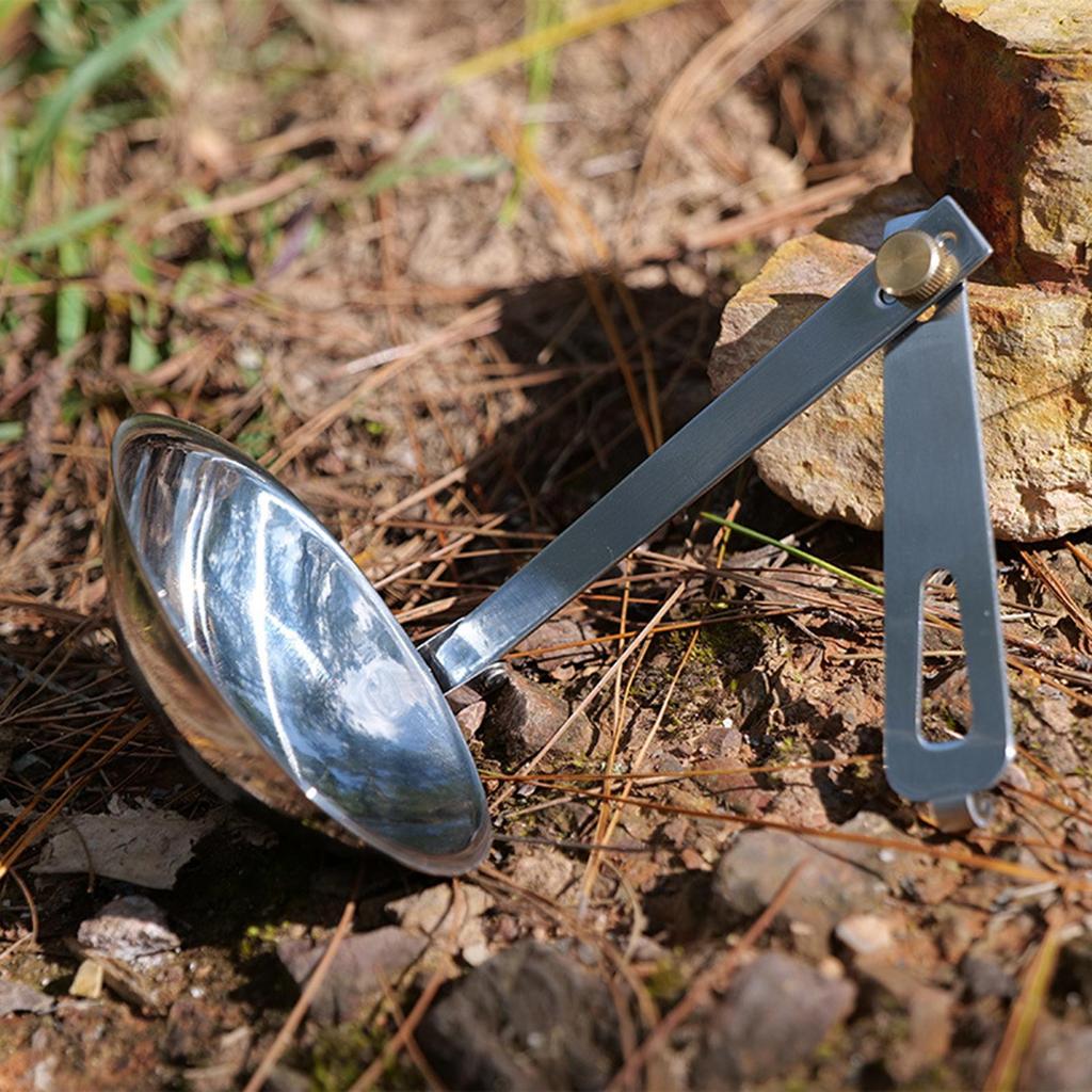 Stainless Steel Soup Ladle Spoon Folding Handle Cooking Ladle for Soup Portable Camping Cutlery Outdoor Kitchen Gears