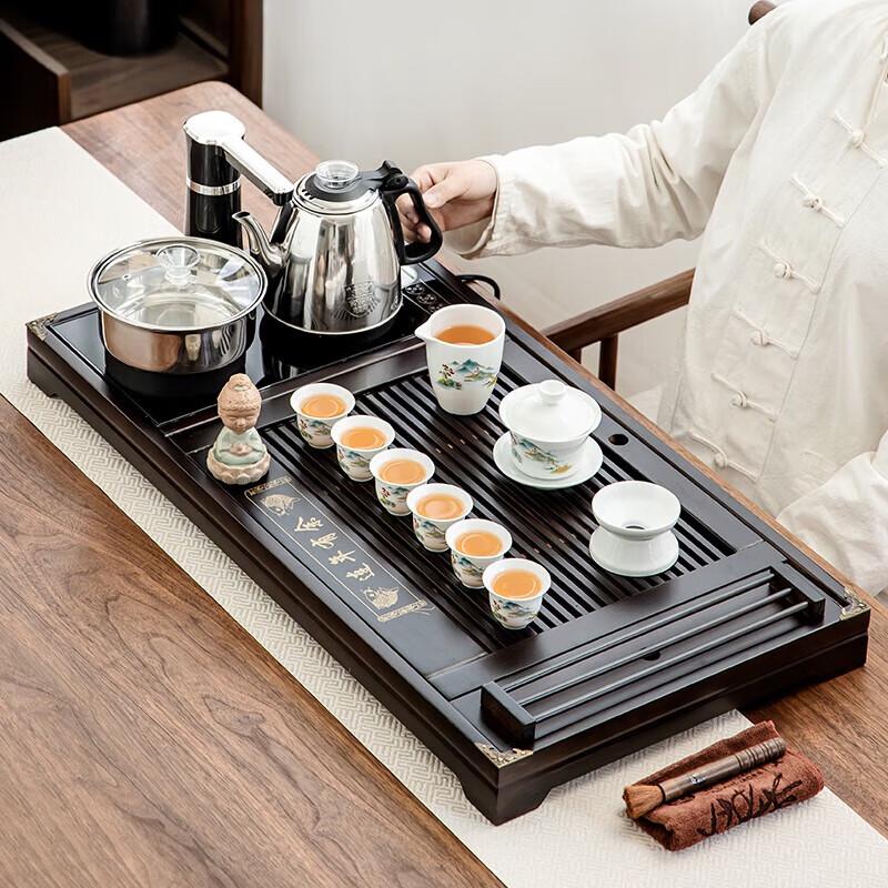 Traditional Chinese Solid Wood Tea Ceremony Set