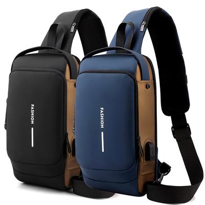 Large Capacity Brand Waist Packs Bag Men Crossbody Bag PU Leather Anti-Theft Shoulder Bag Multifunctional Unisex Chest Bag