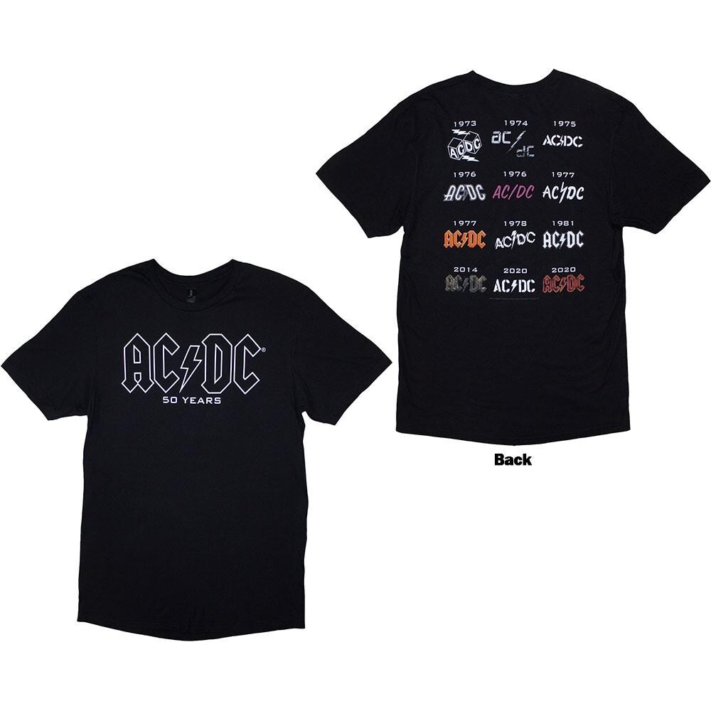 AC/DC  History Logo  Black T shirt - NEW Unisex T-Shirt XL