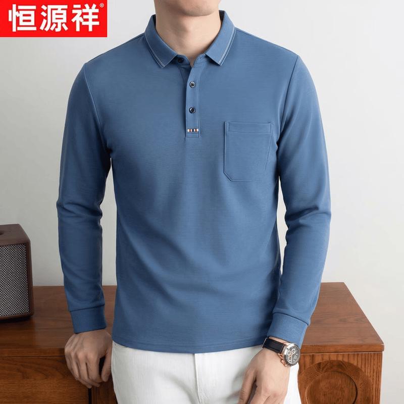 Polo da uomo a manica lunga in piqué mercerizzato Hengyuanxiang