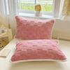 2 pieces Coral Fleece Pillow Cover Plush Cushion Cover Durable Grid Jacquard Pillowcases  Winter
