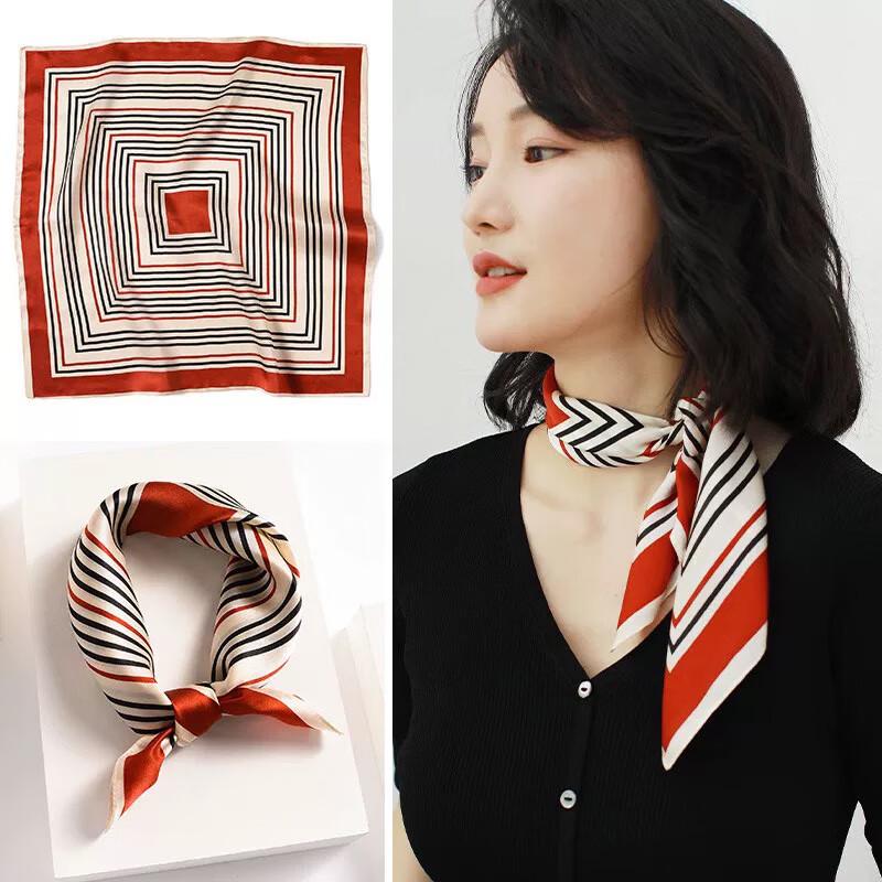 VICTORIA&VERA 3D Print Mulberry Silk Scarf