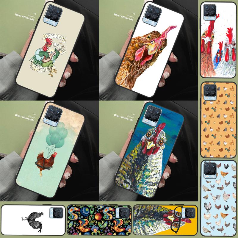 Chicken Hen Rooster For Realme C61 C75 C55 C51 C21Y C25S C67 C53 13 12 10 11 14 Pro Plus GT 6T 6 5 GT7 Pro Case