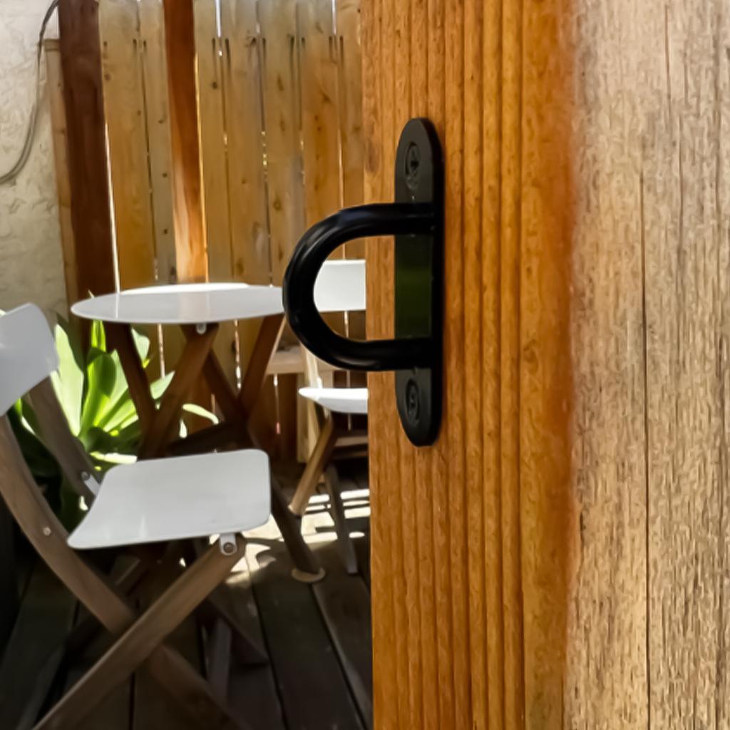 4Pcs Stainless Steels Pad Eye Plate Hook Heavy Duty Ceiling Hook Rings Hook Screw Eyes Hook Marine Hardware Staple Hook