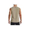 Under Armour Rush Series Energy Reflective Logo Solid Crew Neck Sleeveless Top Men Tops Beige 1366139-037