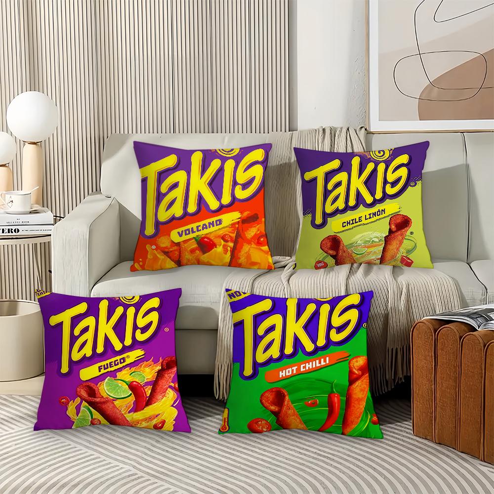 Corn Flakes Snacks T-Takis Kissenbezug Bürokissen Geeignet für Sofa Auto Schlafzimmer Dekorative Kissenhülle