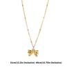 Titaniums Steel Necklace Beaded Chain Necklace Bowknot Charm Necklace Multifuntional Neck Jewelry Suitable for Daily