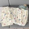 Summer Cartoon Milk Cute Jade Cinnamon Dog Pajamas Women'S Cloud Cotton Short Sleeves Cute Three-Piece Loungewear Can Be Worn Outside