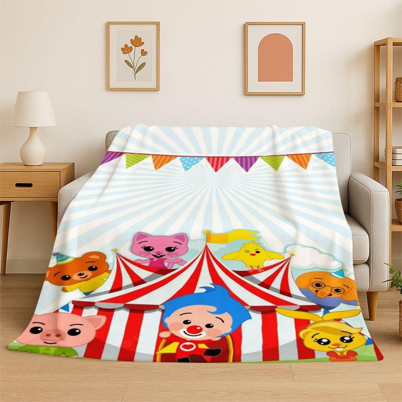 Cute Plim Plim Cartoon Soft Flannel Throw Blanket,Cozy Blanket for Bed,Couch,Sofa,Bedroom,Living Room,Travel,Picnic Camping