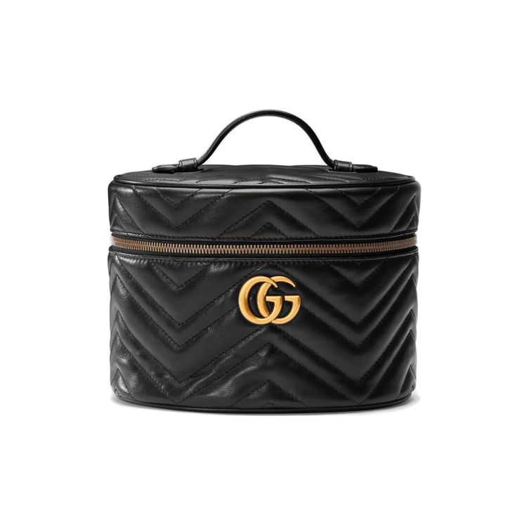 Gucci GG Marmont Series Logo Quilted Leather Makeup Bag Women handbags Black 611004-DTDCT-1000 Basic Set (Bag+Dust Bag)