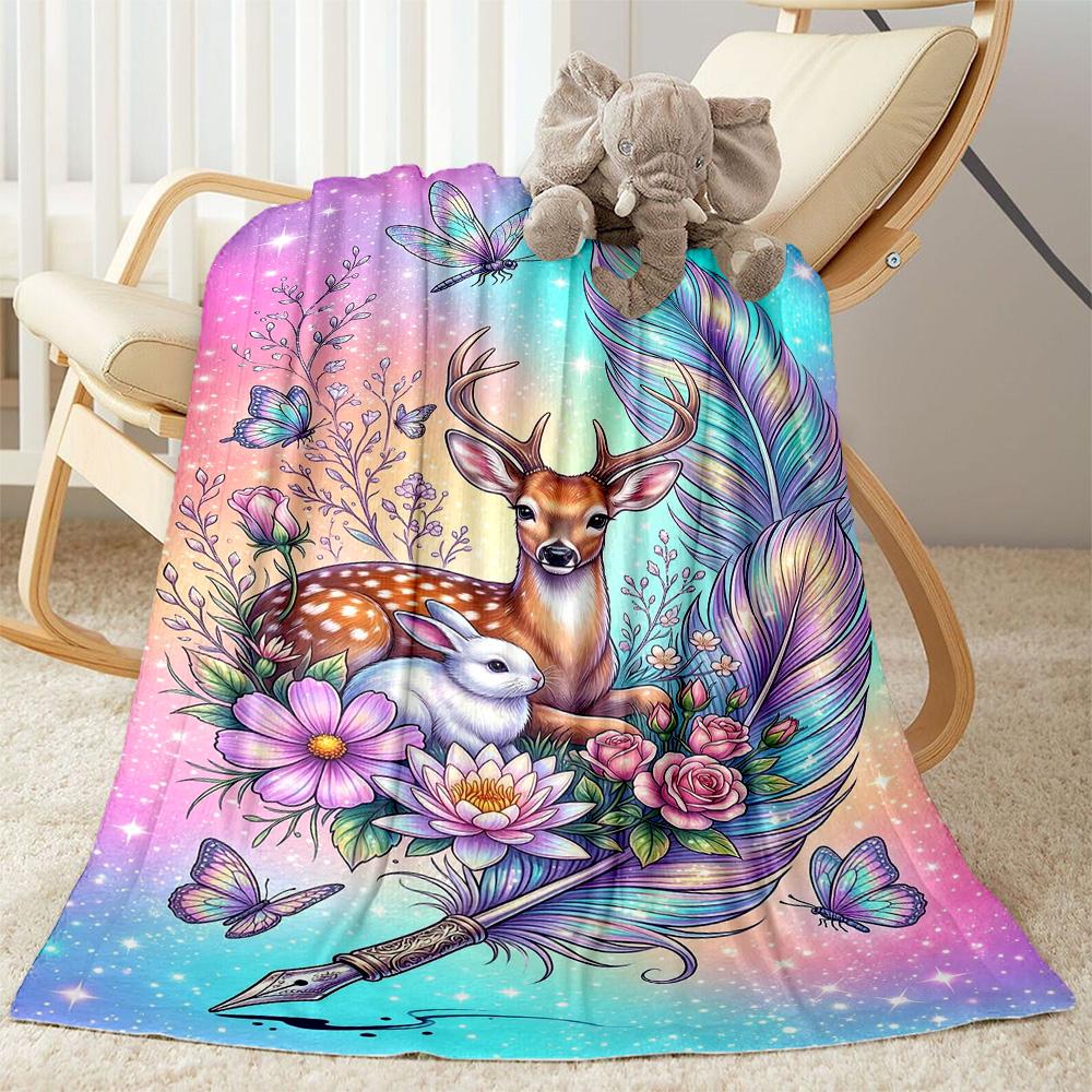 Magical Deer Fantasy Blanket,Suitable for sofas, offices, travel, living rooms, Gifts to relatives and friends, Blanket,Suitable for all seasons.