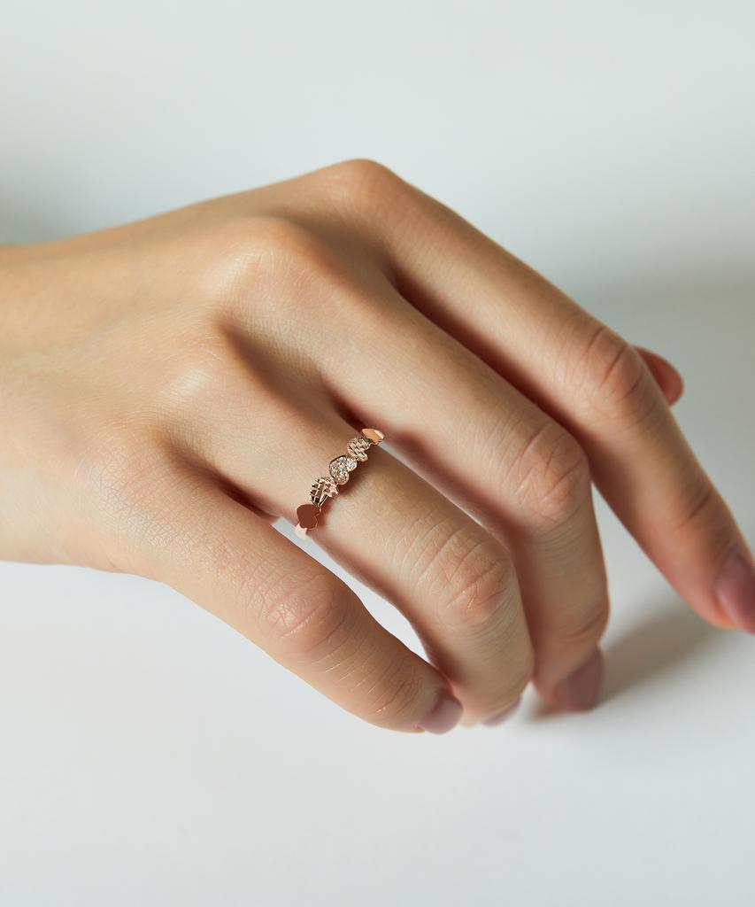 Helene Jewelry 14K 18K Brilla Heart Line Miss Ring Gold Ring