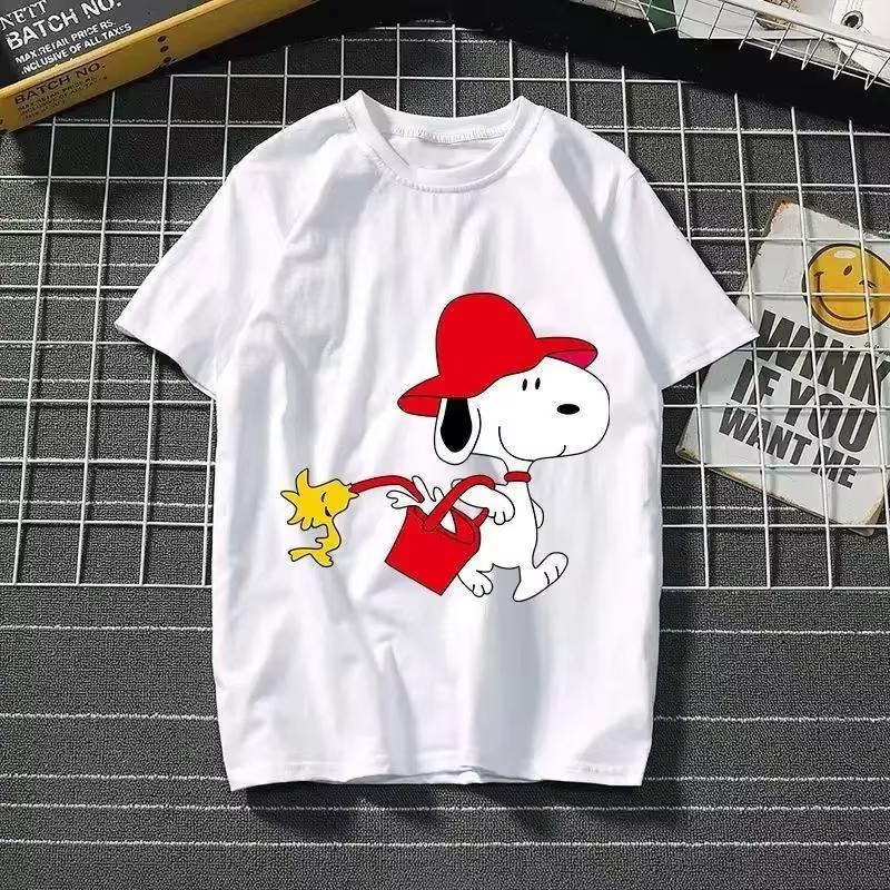 2025 New Summer Snoopy T Shirt Cartoon Short Sleeved Tees Tops Harajuku Tshirt Women Streetwear Pullover Clothes Men's Clothing