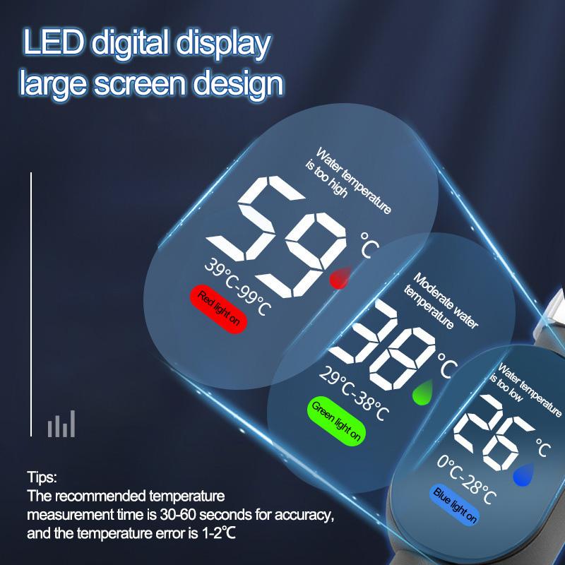 Uniwersalny termometr do wody pod prysznic, termostat do kąpieli dla niemowląt i dzieci, domowy wizualny LED-owy miernik temperatury na kran