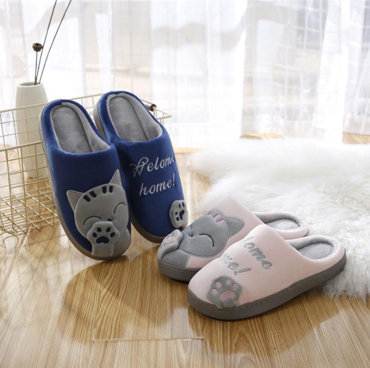 Women's Cozy Winter Cotton Slippers - Cute, Indoor, Heel-Covering, Plus Velvet, Soft Sole