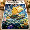Flannel BlanketPokémon Custom Name Text Personalized Soft Warm Throw Blanket Home Decor Gift