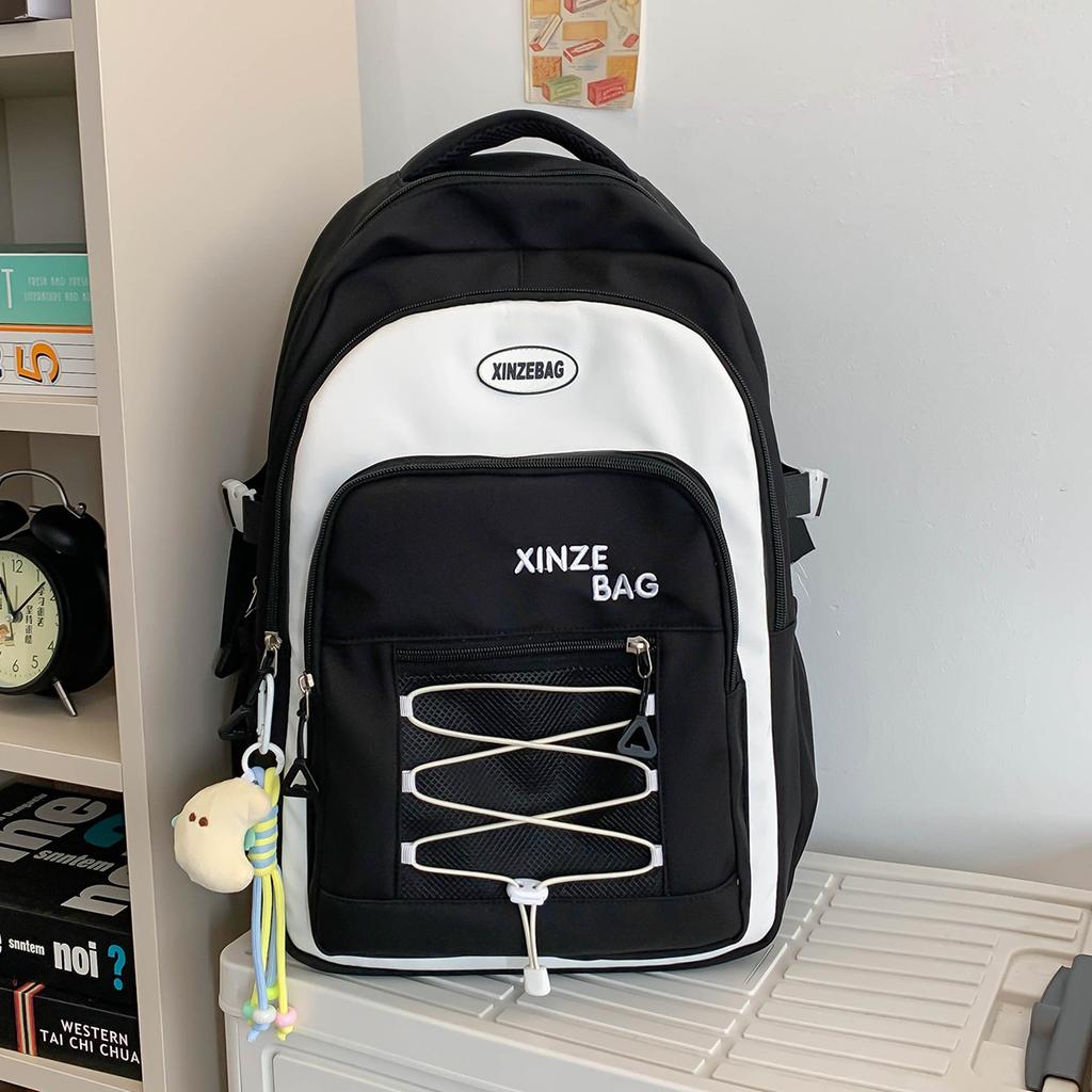 High-value student schoolbag female cute simple girl backpack junior high school students casual large-capacity backpack tide