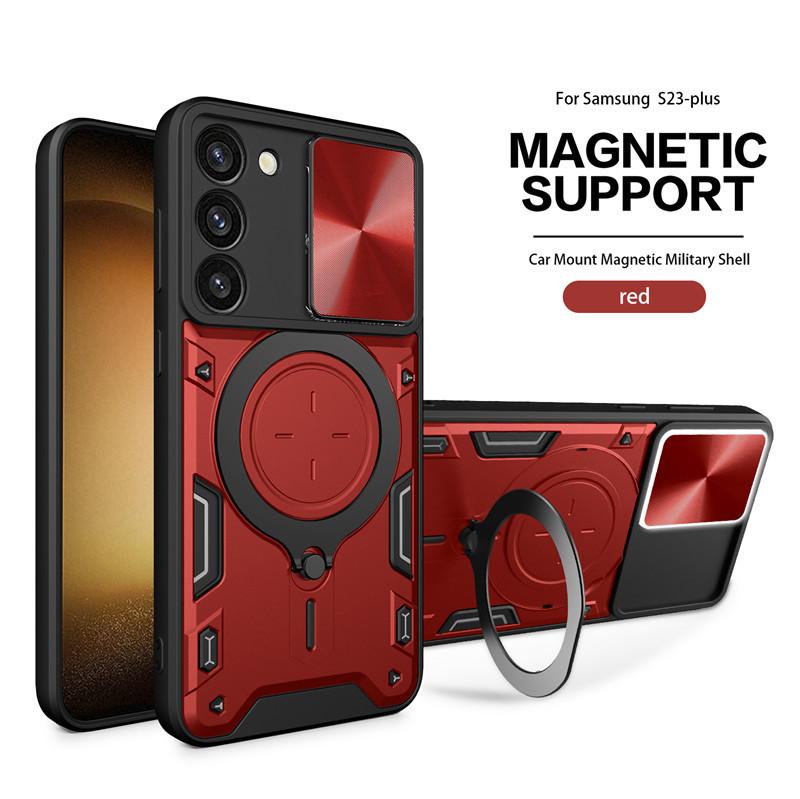 Suitable for Samsung Note20 Car Magnetic Suction Mobile Phone Case Samsung S23ultra Push Window Anti Fall Protection Case