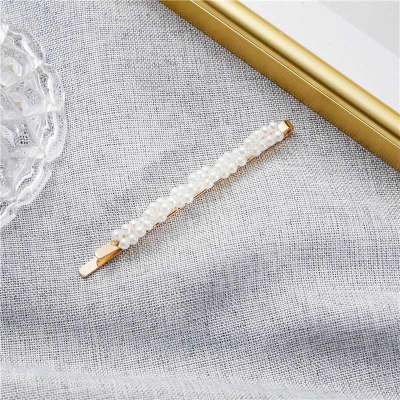 

Жемчужная заколка для волос женская корейская простая золотая ретро заколка для волос цветок заколка-автомат заколка-краб ручной работы головной убор аксессуары для волос One Size