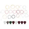 3 Set Acoustic Guitar Strings Steel Replacement 8Pcs Celluloid Picks for Performers Zxs0002
