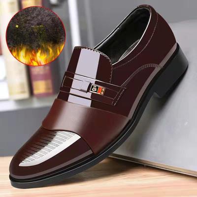Spring Autumn New Style Men's Single Footwear Casual Business Shoes Solid Color Patent Leather Men Dress Wedding Sheos Non-slip