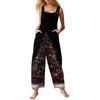 Women's Casual Jumpsuit Sleeveless Christmas Printed Cotton Jumpsuit