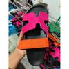 Women's Denim Leather Mix Slide Sandals, Summer Thick Sole Casual Flip Flops, Big Size