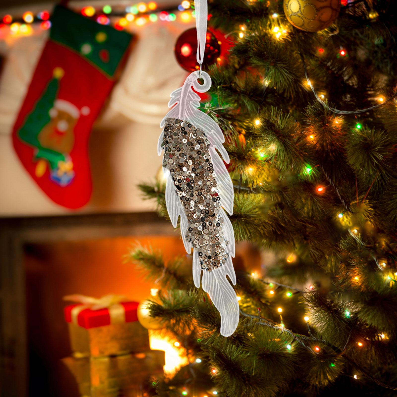

Рождественское украшение, подвесное украшение, креативная рождественская елка, безделушка для внутреннего использования, Feather