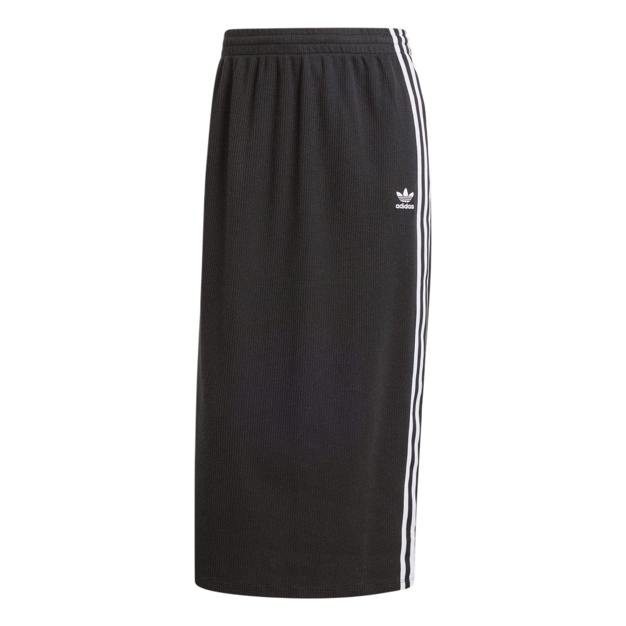 Adidas Striped Slim Fit Fashion Удобная трикотажная макси-юбка Женская юбка черного цвета IY7279 L