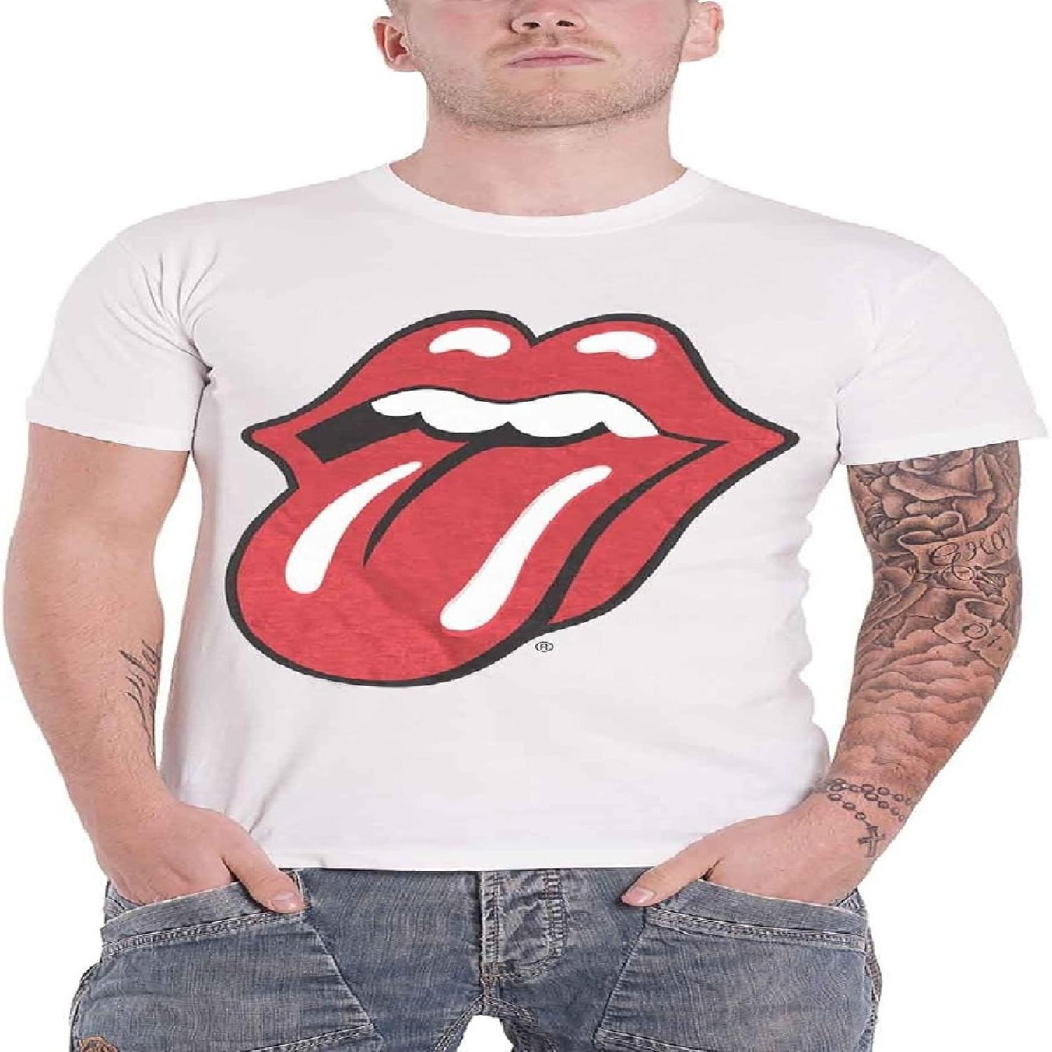 Small White Men s The Rolling Stones Classic Tongue T-shirt XXXXXL белый