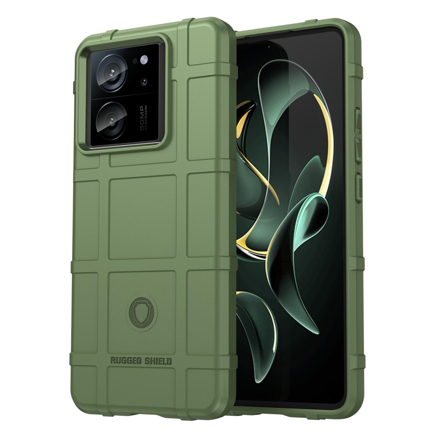 

For Xiaomi Redmi K60 Ultra/13T/13T Pro Anti-scratch Phone Cover Square Grid Texture TPU Phone Cover Green