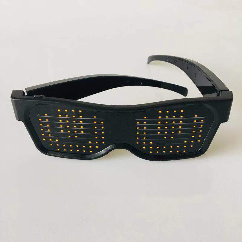 

Светодиодные волшебные USB-зарядные очки DIY App Control Bluetooth светящиеся очки для вечеринок yellow light
