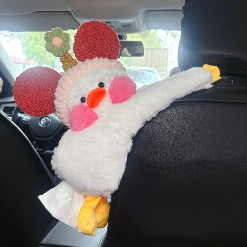 Cartoon Plush Monkey Tissue Box - Cute Car Hanging Pull-Out Cover