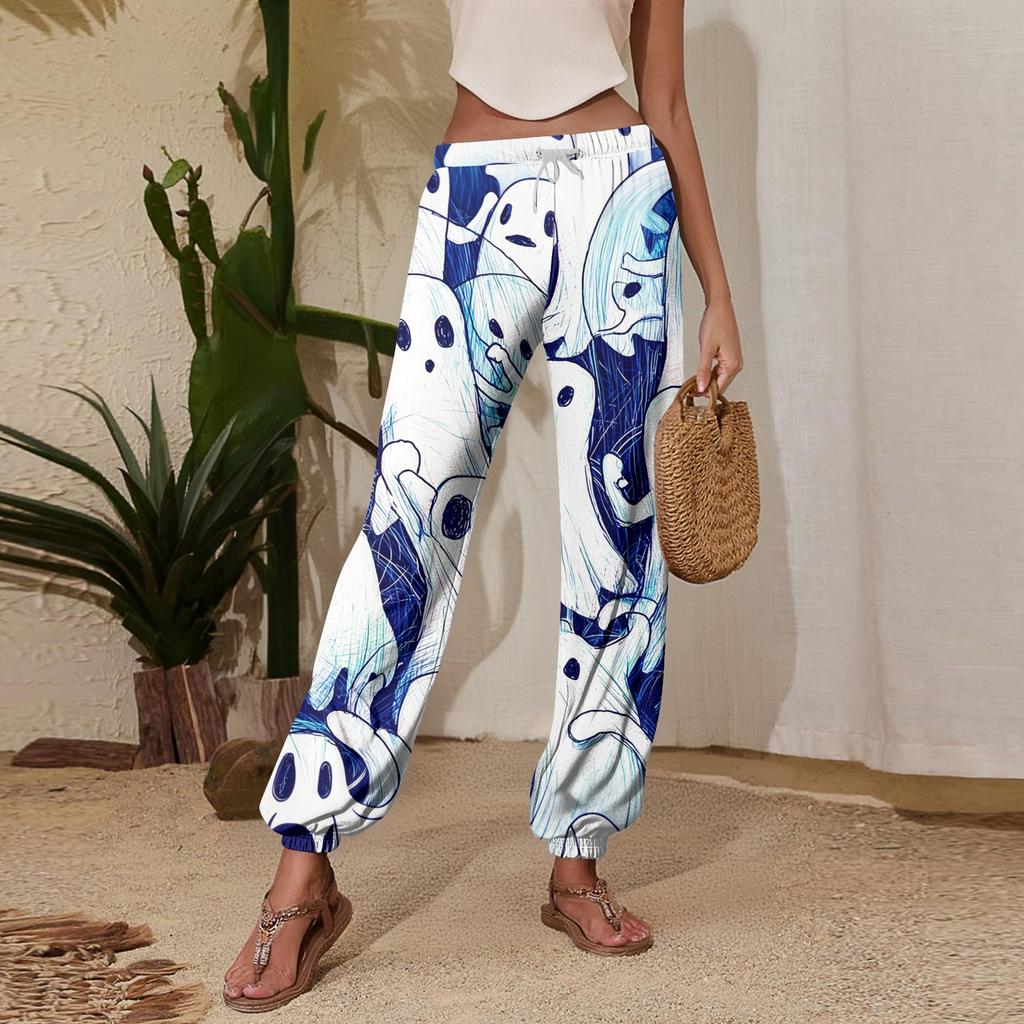 Women's Halloween Print Joggers Drawstring Elastic Waist Tapered Leg Casual Sweatpants