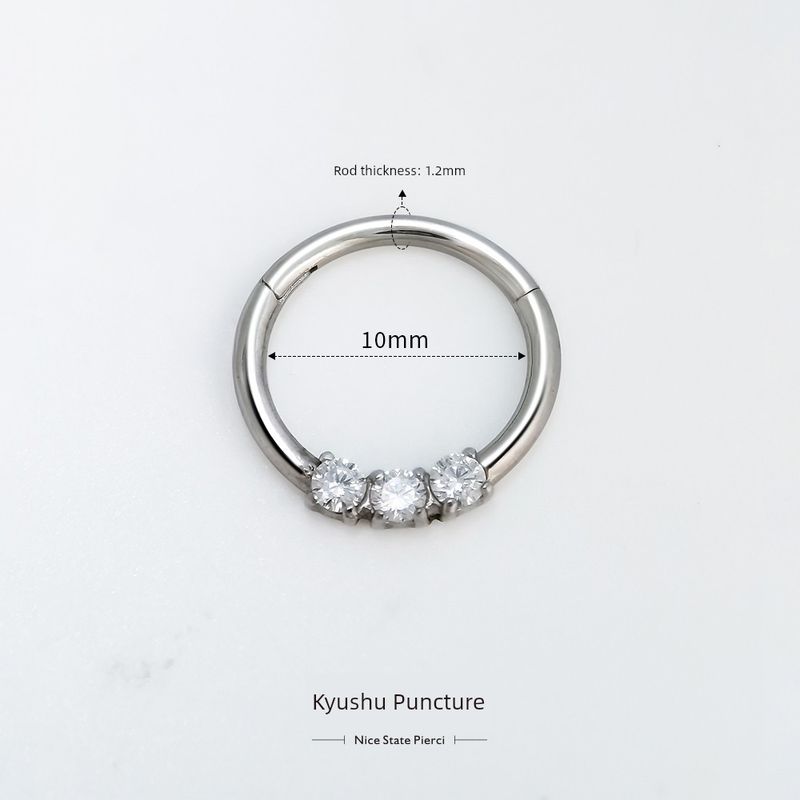 

Medical Titanium Steel Three-Diamond Chain Nose Ring Nasal Septum Earring Eardrop Ornament Fashion Niche Personality Piercing Jewelry Ornament Nose ring