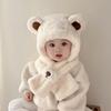 Children's hat baby scarf integrated season cute super cute hat boys and girls thickened warm baby ear hat