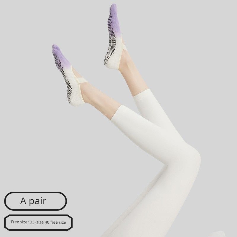 

Professional Knee Socks Fitness Sports Autumn and Winter Yoga Socks [Non Slip a pair] with five fingers_powder