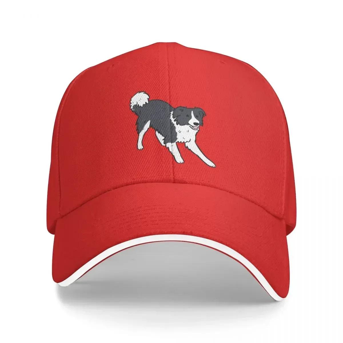 Cute border collie illustration Baseball Cap Sun Cap Hood Beach Designer Hat Ladies Unisexs