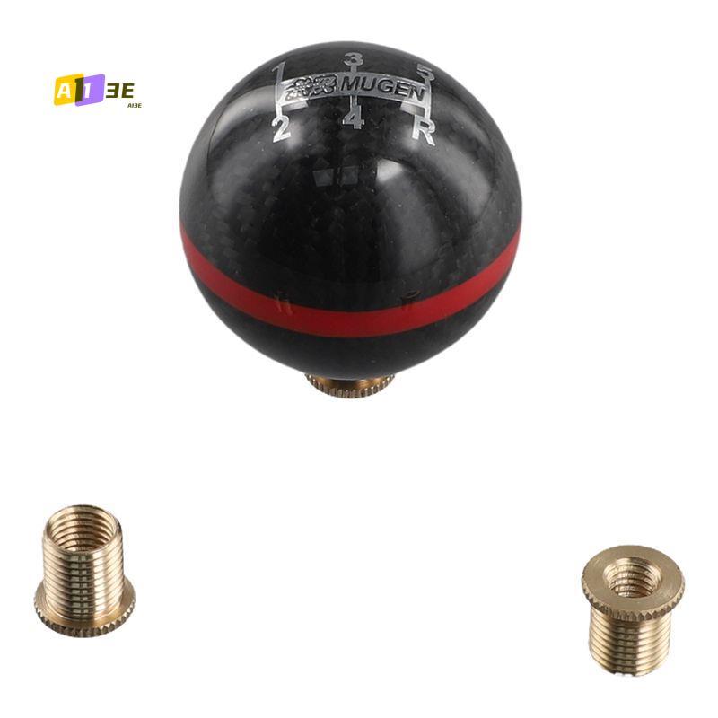 A03E-Mugen Carbon Fiber Manual Transmission 5 Speed Racing Gear Shift Knob Round Red Carbon fiber